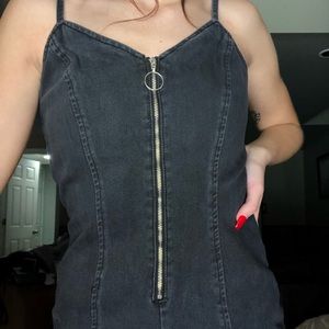 black jean romper